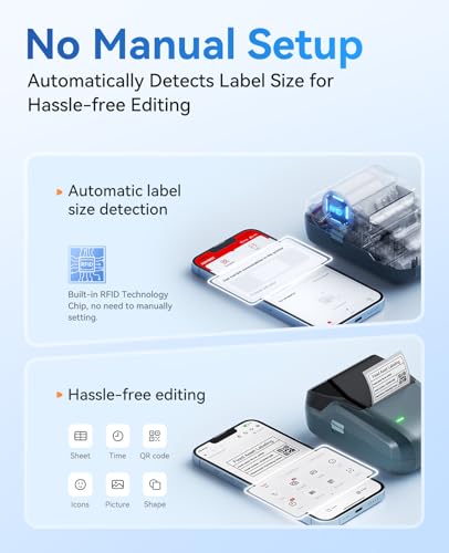 NIIMBOT B1 Label Maker, 2Inch Bluetooth Label Printer for Home, Blue - color: Blue, size: Printer+Tape