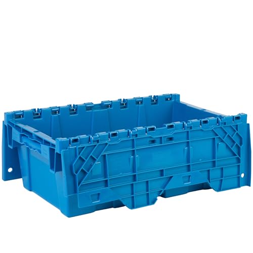 HE HUDSON EXCHANGE 19.6x11.6x7.3” (5 Pack, 3.7 Gallon) Tote with Attached Lid, Blue - color: Blue