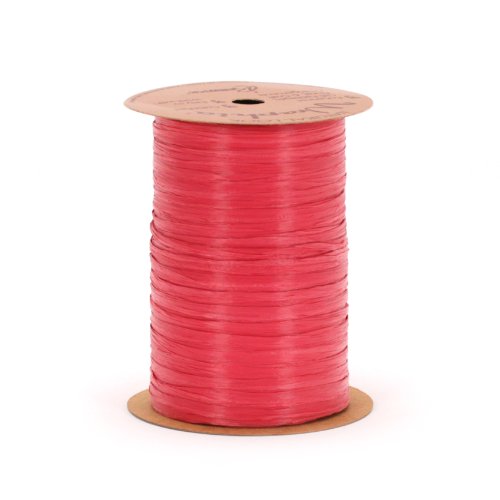 Berwick Offray 1/4'' Wide Matte Raffia Ribbon, Burgundy Red, 100 Yards - color: Multicolor, size: 7MM