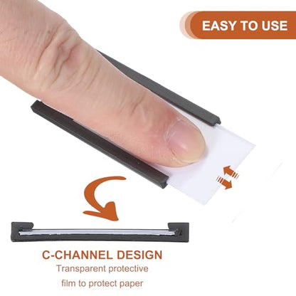 MECCANIXITY Magnetic Label Holders 3.94"x1.57" C Channel Rubber Magnetic with Clear Protectors & Paper for Metal Shelves Organize, Office File Cabinets Pack of 10 - size: 3.94"x1.57"