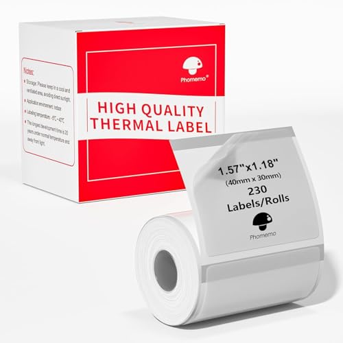 Phomemo Transparent Thermal Label Paper, 1.57"x1.18" (40x30mm), 230 Labels/Roll, Round, Multi-Purpose, Clear - color: Clear, size: 1.57"x1.18"