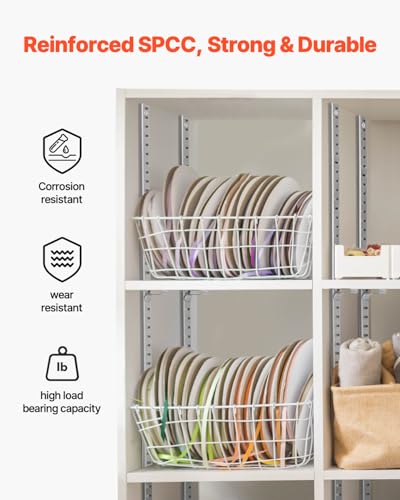 VEVOR Shelf Pilaster, 72.7-inch 20 Pack, Adjustable Shelf Brackets Steel Mortise Mount Pilaster Strip Standards with 140 Screws, Suitable for Wall Shelving System Cabinet Closet Organization - style: 72.7-inch