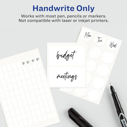Avery Multi-Use Removable Labels, 1" x 3", White, Non-Printable, 72 Blank Labels Total (6728) (Pack of 2) - size: 1 x 3 Inch (Pack of 2)