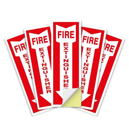 OLANZU Fire Extinguisher Decals and Labels for Wall, 5 Pack, 4x12" - size: Pack of 5