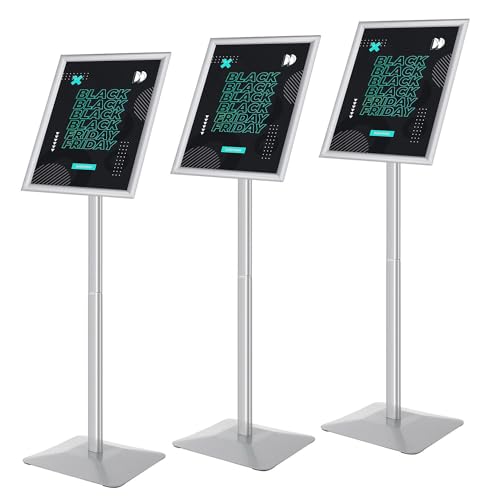 Sign Stand for Display, Ultra Stable Heavy Duty Pedestal Signage Holder - size: 11x17 3Pack, style: Silver