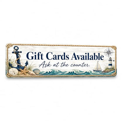 Gift Cards Available Coastal Business Sign - style: Gift Cards Available