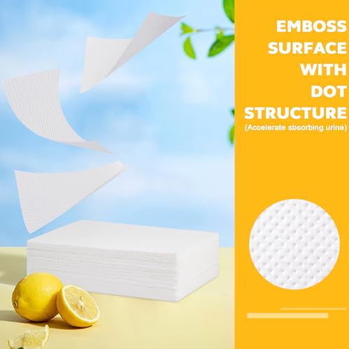 OUMEE Scented 100 Count Absorbent Commode Pads for Bedside Commode Bucket - size: 9.5*5in-Lemon