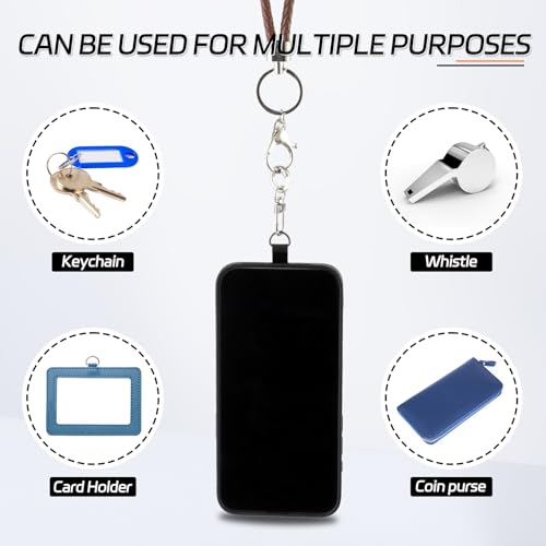 KITANIS Tether Tab, 10 Pieces Universal Phone Lanyard Patch Without Adhesive with 20 pieces Swivel Lanyard Snap Hook,Phone Strap Replacement Part for All Full Phone Cases(Black) - color: Black+spring Ring
