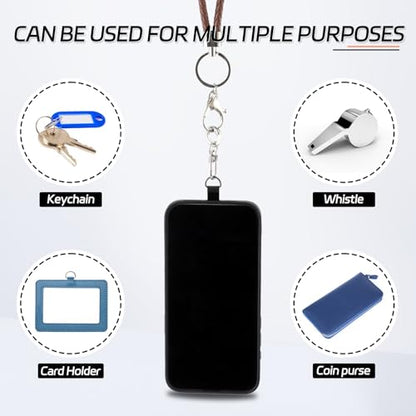 KITANIS Tether Tab, 10 Pieces Universal Phone Lanyard Patch Without Adhesive with 20 pieces Swivel Lanyard Snap Hook,Phone Strap Replacement Part for All Full Phone Cases(Black) - color: Black+spring Ring