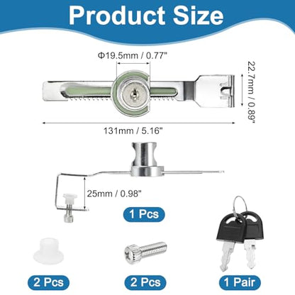 1" Luminous Sliding Glass Door Ratchet Lock Fit 0.39-0.79" Silver - color: Silver, size: 1 Inch