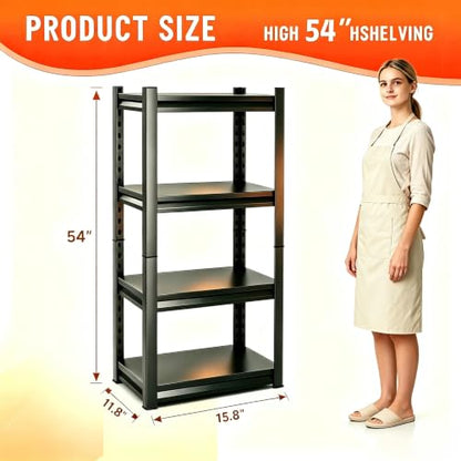 Metal Kitchen Storage Shelves, 4-Tier Heavy Duty Shelving Unit - size: 4-Tier 54"Hx 15.75"W x11.8"D