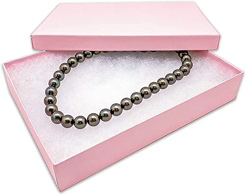 RJ Displays Jewelry Gift Boxes – 6 Pack Pink Cotton Filled Cardboard Box for Necklace, Bracelet, Earring & Ornament Gifts, Jewelry Boxes with Lids, Bulk Gift Packaging – 7 1/8" x 5 1/8" x 1 1/8" - color: Pink