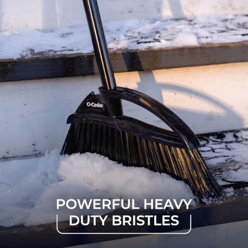 O-Cedar Strong Sweep Broom and Dustpan Set with Detail Brush | Indoor Outdoor Heavy Duty Stiff Bristle Broom | Step-On Dust Pan - size: Strong Sweep Broom and Brush