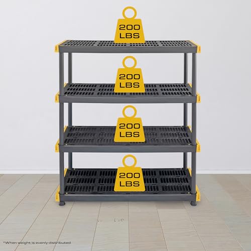 CX Heavy Duty 4-Tier Garage Storage Shelves + 8-pack 27-Gallon Bins & Lids - style: Shelf + 27 Gallon Container (8-Pack)