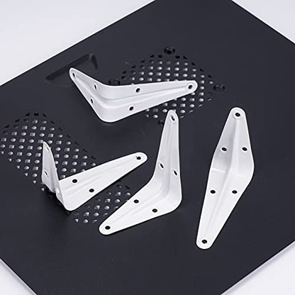 12 Pack Shelf Brackets White Heavy Duty L Brackets Metal Floating Shelf Brackets Hardware Brace Brackets Wall Mount Angle Corner Support for Christmas Shelves Hanging Floating Shelves Brack Wood