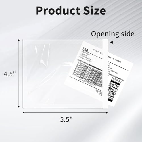 9527 Product 4.5" x 5.5" Clear Adhesive Top Loading Packing List/Shipping Label Envelopes (100 Pack) - size: 4.5" x 5.5" | 100 pack