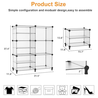 AWTATOS 6 Cube Closet Organizer Storage Shelves, Translucent - color: Translucent