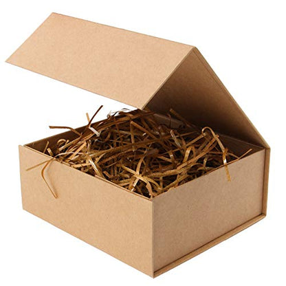 Rsgift Kraft Gift Box Small Kraft 9.7x7.2x3.3 Gift Box for Women Closure Lid Christmas,Thanksgiving Day,Valentine's Day,Christmas Gift Boxes - color: Kraft, size: 7.8 x 7 x 3.1 inches (pack of 1)