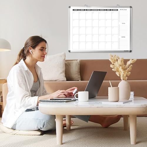 Whiteboard Dry Erase Calendar for wall, Weekly & Monthly Planner Dry Erase Board 24" X 18" Double-Sided for Office, Home and School - size: M24" X 18"