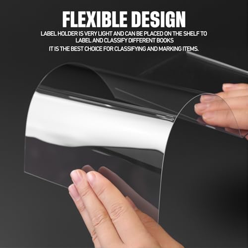 Containlol 15 Pcs Moveable Shelf Label Holder for Library, 6.2 x 4.13 Inch - size: 6.2 x 4.13 Inch