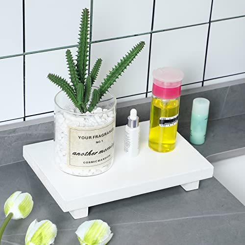 Nuogo Wood Pedestal Riser Stand for Kitchen Soap Tray,12 X 7 Inch,White - color: White, size: 12 x 7 Inch