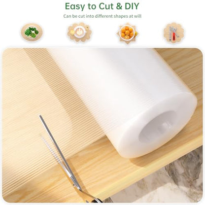 Shelf and Drawer Liner for Kitchen Cabinet Non-Adhesive 12IN x 30FT - color: Clear, size: 12"W x 360"L