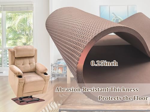 Recliner Pads for Hardwood Floors, Under Recliner Mat Floor Protectors Furniture Pads to Keep Furniture from Sliding Swivel Chairs Recliner mats for Hardwood Floors Non Slip Furniture Pads - size: Sq-Brown-30"x30"