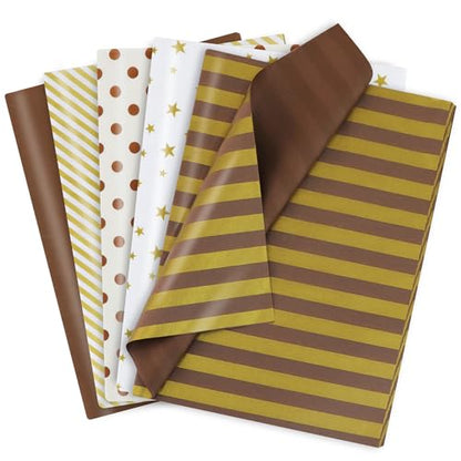 BEISHIDA 100 Sheets Gold Brown Tissue Paper Bulk for Gift Wrapping Gift Bag - color: goldbrown100