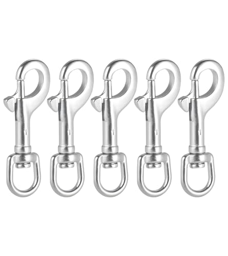 5PCS Single Ended Swivel Eye Bolt Snap Hook,Heavy Duty Trigger Spring Clip