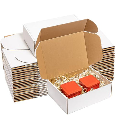 Wowxyz Shipping Boxes 12x9x4" 25 Pack White Corrugated Cardboard Mailer - size: 12x9x4"