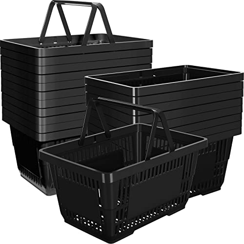 20 Pcs Bulk Shopping Baskets with Handles, Black - color: Black