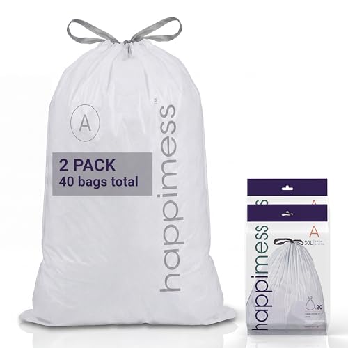 happimess 20-Count Unscented 8 Gal Drawstring Trash Bags, Clear, Pack of 2 - color: Clear, size: 40 Count (Pack of 1)