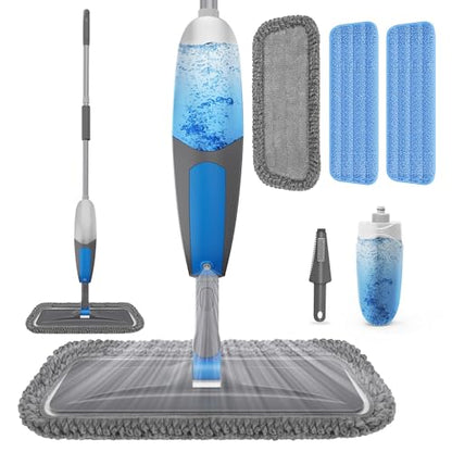 BPAWA Spray Mops for Floor Cleaning: Microfiber Wet Mop for Hardwood Tile - color: Gray-blue