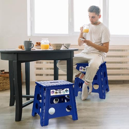 Delxo Folding Step Stool 13 Inch,300 Lbs Step Stool for Adults Blue - color: Blue, size: 13 Inch
