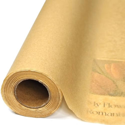 LIAPAWPAW Kraft Brown Tissue Paper Roll for Gift Wrapping, Flower Bouquets & Crafting - 17" x 98 ft, Translucent Delicate Tissue Paper for Gift Bag Stuffing, Art Packing, Wedding Birthday Holiday Deco - color: Kraft Brown