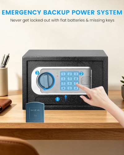 [UPGRADED] Small Safes for Home Dorm, 0.30 Cuft Mini Safe Box - size: 0.3 Cuft