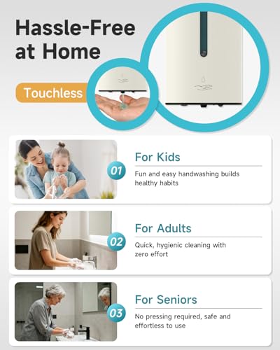 AIKE Automatic Liquid Soap Dispenser,25oz Capacity for Bathroom,Mattewhite - color: Off White
