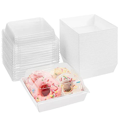 Ocmoiy Charcuterie Boxes with Clear Lids, 5 Inches, 50 Pack, White - color: White