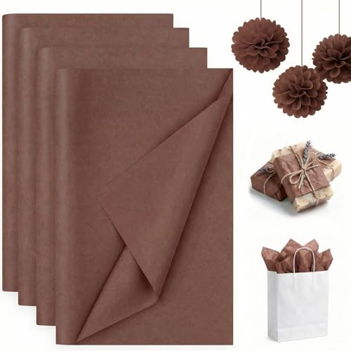 Koogel 330 Sheets Brown Tissue Paper, 14 x 10 inch - color: Brown