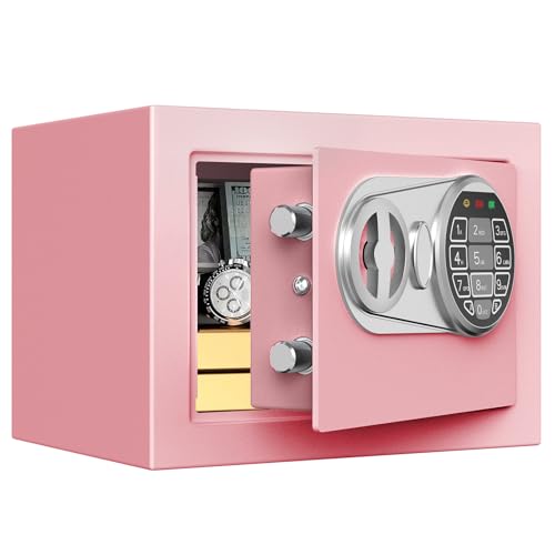 Goldenkey Small Kids Safe, Digital Mini Safes, Money Safe Box, Pink - color: Pink