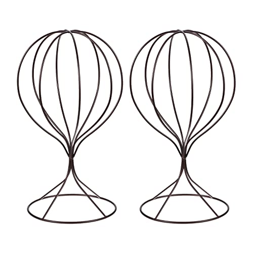 uxcell Metal Hat Display Stand 2 Pack Tabletop Hat and Wig Rack Modern Women Closet Holder for Baseball Cap, Fedora Hat, Cowboy Hat - Bronze - color: Bronze