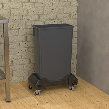 23 Gallon Gray Slim Jim Trash Can with Dolly - color: Gray, size: With Wheels, style: No Lid