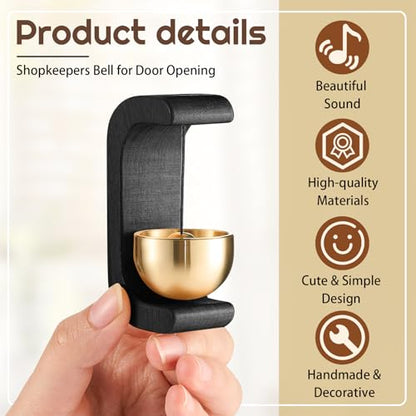 Zonon 4 Pcs Magnetic Wooden Doorbell Chime, White and Black - color: White and Black
