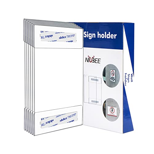 NIUBEE 11x14 Acrylic Sign Holder Wall Mount Clear Frame 6 Pack - size: 11x14"