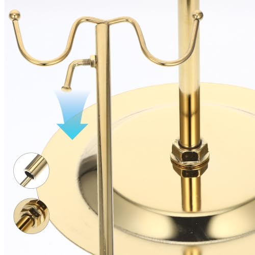 Adjustable Height Handbag Display Stand Metal Purse Organizer for Store Counter Lightweight Handbag Hanger for Retail and Home Use Space-Saving Design for Bag Shops and Wardrobe