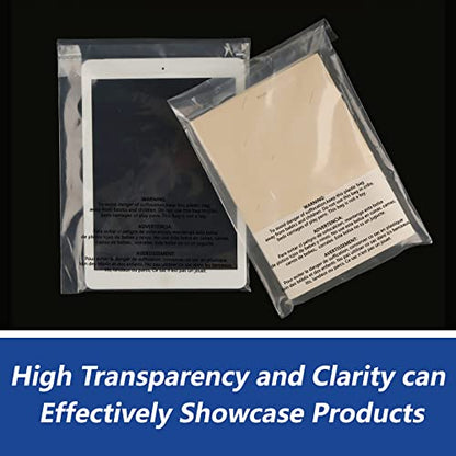 iMailer - 500 Count - 9" x 12" Clear Plastic Poly Bags with Suffocation Warning Self Seal for A4, Documents, Clothing, Shipping, Packaging - Resealable Adhesive, Not Strong - size: 9" x 12", style: Resealable Glue