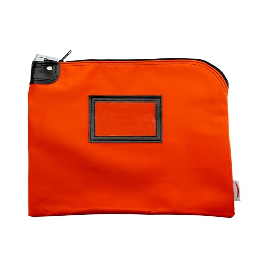 Lockable Document Pouch, Orange, 11 x 15 Inch - color: Orange