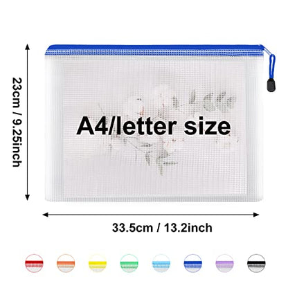 EOOUT 56pcs Mesh Zipper Pouch Zipper Bag, Pouches for Organization Puzzle Storage, Letter Size, A4 Size, for Office Supplies - style: 56pcs