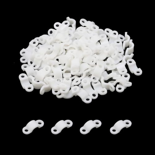 100pcs Wire Shelf Back Wall Clip Loop Clips - Fit 0.15"~0.18" Wire - style: Fit 0.15"~0.18" Wire (White)