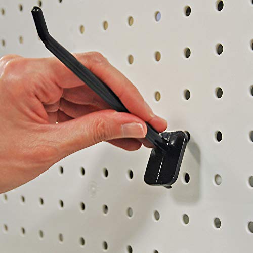 Azar Displays 800006-B Pack of 50 Black Pegboard Hooks (Also Available in White & Clear) - 6” Pegboard Hook Set (2” & 4” Pegboard J Hooks Also Available) - Polycarbonate Plastic Hooks for Retail - color: Black, size: 6 Inch